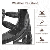 HOMEFUN Outdoor Bench, Patio Garden Benches Metal Loveseat Cast-Aluminum Outside Furniture for Park Lawn Front Porch Black HOMEFUN