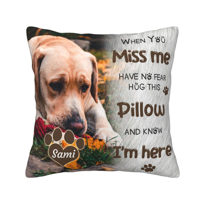Funnylife Personalized Pet Memorial Throw Pillow with Photo Pet Memorial Gifts for Dogs Cats Loss of Dog Sympathy Gift Dog Bereavement Remembrance Picture Pillow