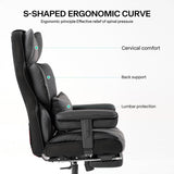 Gzagdecr Big and Tall Office Chair 400lbs,PU Leather High Back Gaming Chair with Foot Rest, Reclining Chair Executive Ergonomic Office Chair Lumbar Support Computer Chair Adjustable Armrests (Black) Gzagdecr