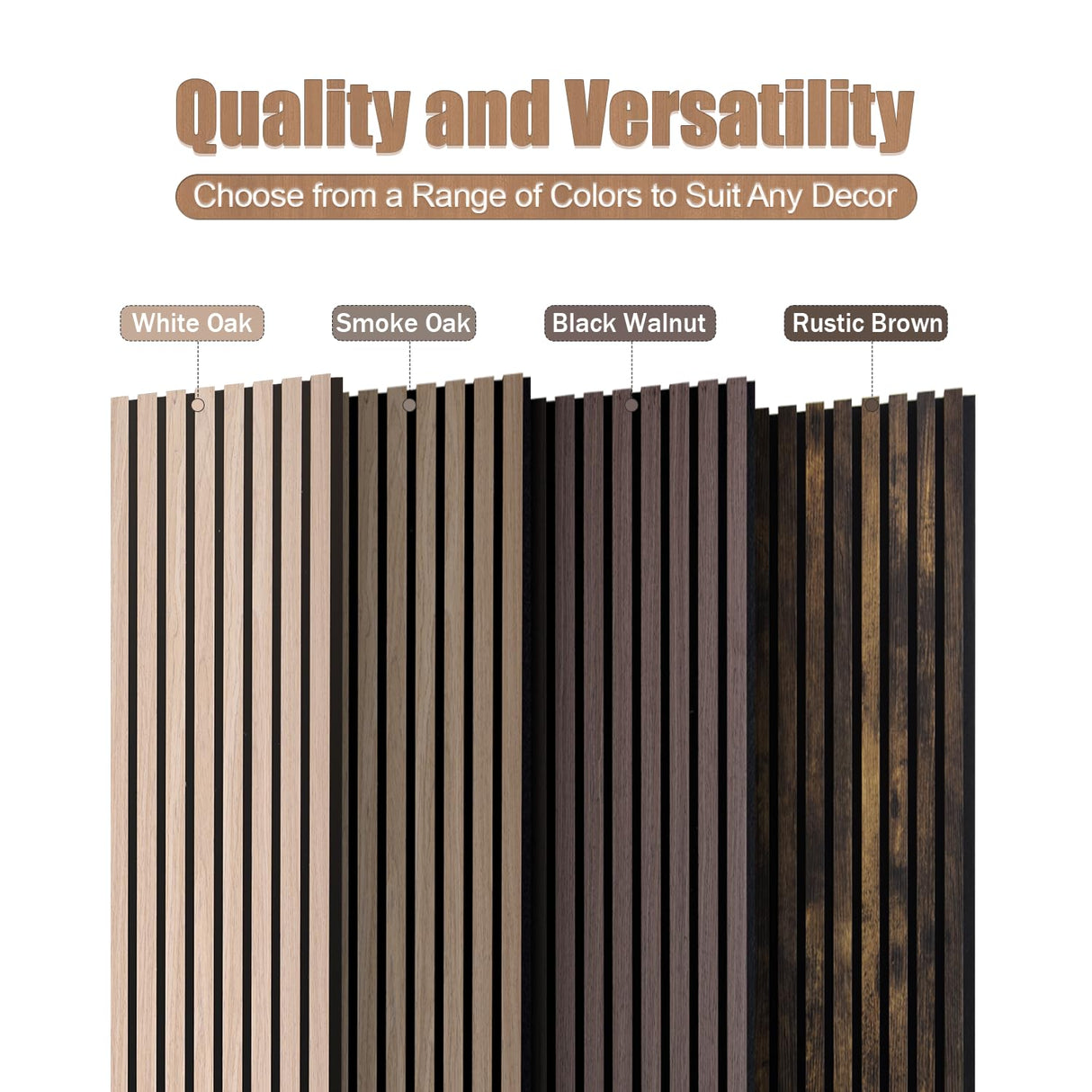 Mollywell Wood Panels for Wall, Time-Saving Installation, Versatile Wood Slat Wall Decor, Enhanced Acoustic & Sound Proof Fluted Design for Home & Office, 2 Pcs White Oak, 94.5x12.5 Inch Mollywell