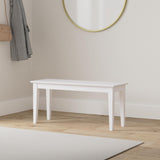 Shaker Style Solid Parawood Kitchen/Dining Bench, 39"W x 14"D x 18"H, Sturdy Seating for Entryway, Living Room, Family Room, or Breakfast Nook, Easy Assembly, Unfinished, Ready to Stain or Paint IC INTERNATIONAL CONCEPTS