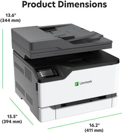 Lexmark CX331adwe Color All-in-One Laser Printer with Touchscreen, Office Scanner Copier Laser, Mobile Ready, Auto Duplex Printing & Analog Fax, Wireless, White, 26 ppm Mono/Color, 600 dpi (40N9070)