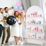 LOYIM 5.9 ft Wooden Arch Party Display 4 Tier Champagne Wall Foldable Treat Wall Display Backdrop Wedding Drink Shelves for Wedding Birthday Event Party Decor LOYIM