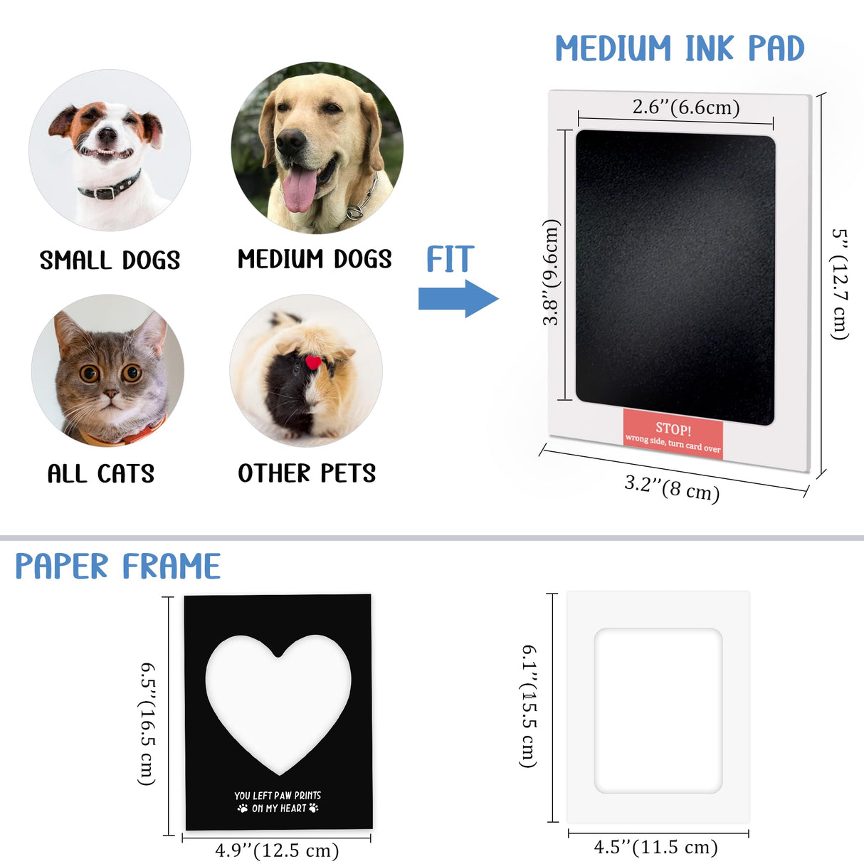 MYPAWLETS Paw Print Kit,Clean Touch/Inkless Ink Pad for Dog/Cat Pawprints,Paw Print Stamp Pad for Dogs,Dog Paw/Nose Print Kit Keepsake,Pet Paw Print Impression Kit with Frame,Gifts for Pet Parents-4M MYPAWLETS