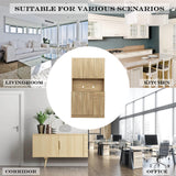 SoarFlash 71” Kitchen Pantry Buffet Freestanding Hutch Storage Cabinet Wood Sideboard Cupboard with 6 Doors,1 Drawer for Home, Dining Room,Brown SoarFlash