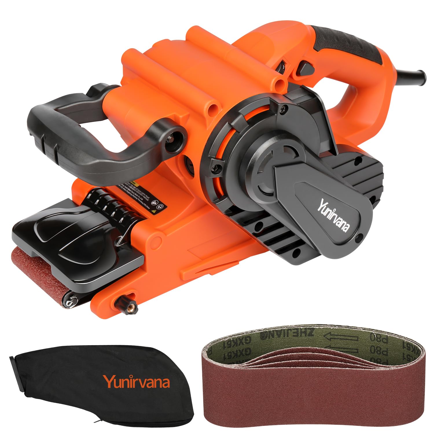 Yunirvana 8 Amp Belt Sander Variable Speed 120-380RPM Includes 5 Sanding Belts (3x21 Inch) and Dust Bag Ideal for Stock Removal - WoodArtSupply