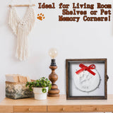 Chunful Dog Memorial Shadow Box with Paw Print Kit 5.9'' x 5.9'' Customized Clay Impression Kit Wooden Keepsake Display CasePet Christmas Ornament Gifts for Pet Lovers Dog Cat DIY Ornament Chunful