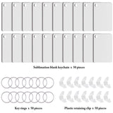 Duufin 150 Pieces Rectangle Sublimation Keychain Blanks Double Side Heat Transfer Blanks MDF Blank Board Key Rings Blanks for Sublimation DIY and Craft Duufin