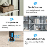 Auromie Triple Wide 5-Tier Bookshelf, 70.87" L x 79.13" H Extra Large Bookcase, Tall Open Etagere Display Shelf with Metal Frame, Freestanding Modern Storage Shelves for Home Office, Black&White Auromie