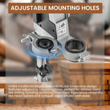 AMGSH Double Mounting Drill Press Stand Bench Clamp Tool for Hand Drill Workstation | Adjustable Benchtop Single Hole Table Repair Tool with Aluminum Base Compatible, Portable AMGSH