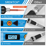 Electronics Soldering Iron Kit - 80W Digital LCD Solder Gun with ON/OFF Switch Adjustable Temperature Controlled and Fast Heating Thermostatic Design Welding Tools for DIY Welding Circuit Board… SREMTCH