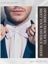 Geyoga 24 Pieces Men's Bow Ties Formal Satin Solid with Adjustable Neck Band Bow Ties for Men (White) Geyoga