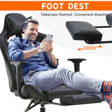 Gaming Chair, High Back PU Leather Gaming Chairs Computer Chair with Headrest & Lumbar Support, Height Adjustable Wide Seat Gamer Chair Gaming Chairs for Adults, Game Chair with Footrest & Armrest Haiput Wam