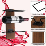 CBYJK Wine Rack Wall Mounted, Wall Wine Rack for 12 Wine Bottles, Wood Wine Racks for Wall, Wall Mounted Wine Rack for Bar, Cellars, Kitchen, Dining CBYJK