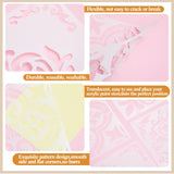 4 Pieces Reusable Tile Stencil 12 x 12 Inches Wall Templates Tile Pattern Stencil Drawing Templates for DIY Scrapbooks Wall Floor Home Decors (Flower Style) Zonon