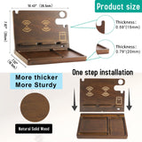 Wood Wireless Charging Station for Multiple Devices,27W Nightstand Organizer Charger Fast Charging for iPhone,Apple Watch,AirPods,2 Phone and Watch Docking Station,Birthday, for Men BaitengTech