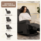 Divanus Dark Grey Glider Rocker Recliner,Swivel Rocking Recliner Chair,Glider Rocking Chair,Reclining Sofa Rocking Chair Nursery,23 Inches Deep Seat & 27 inches High Back,for Living Room Divanus