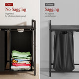 Kitstorack Laundry Basket Organizer, Laundry Hamper with Shelf & 2 Pull-Out Removable Bags, Dirty Clothes Hamper Organizer for Laundry Room Bathroom and Dorm, 2 x 11.8 gallons (44.5L) Kitstorack