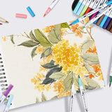 Crehatos Mixed Media Sketchbook 9" x 12", Top Spiral Bound Sketch Pad, 60 Sheets 98lb/160gsm Drawing Paper for Wet and Dry Media, 1 Pack Crehatos