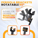 3 Pack Pergola Roof Riser, 304 Stainless Steel Roof Riser Brackets for Patio Cover, 90 Degree Adjustable Saddle Pergola Roof Riser Beam Brackets for Gazebo Roof Patio Pergola (Saddle Brackets) PURRPAXZ