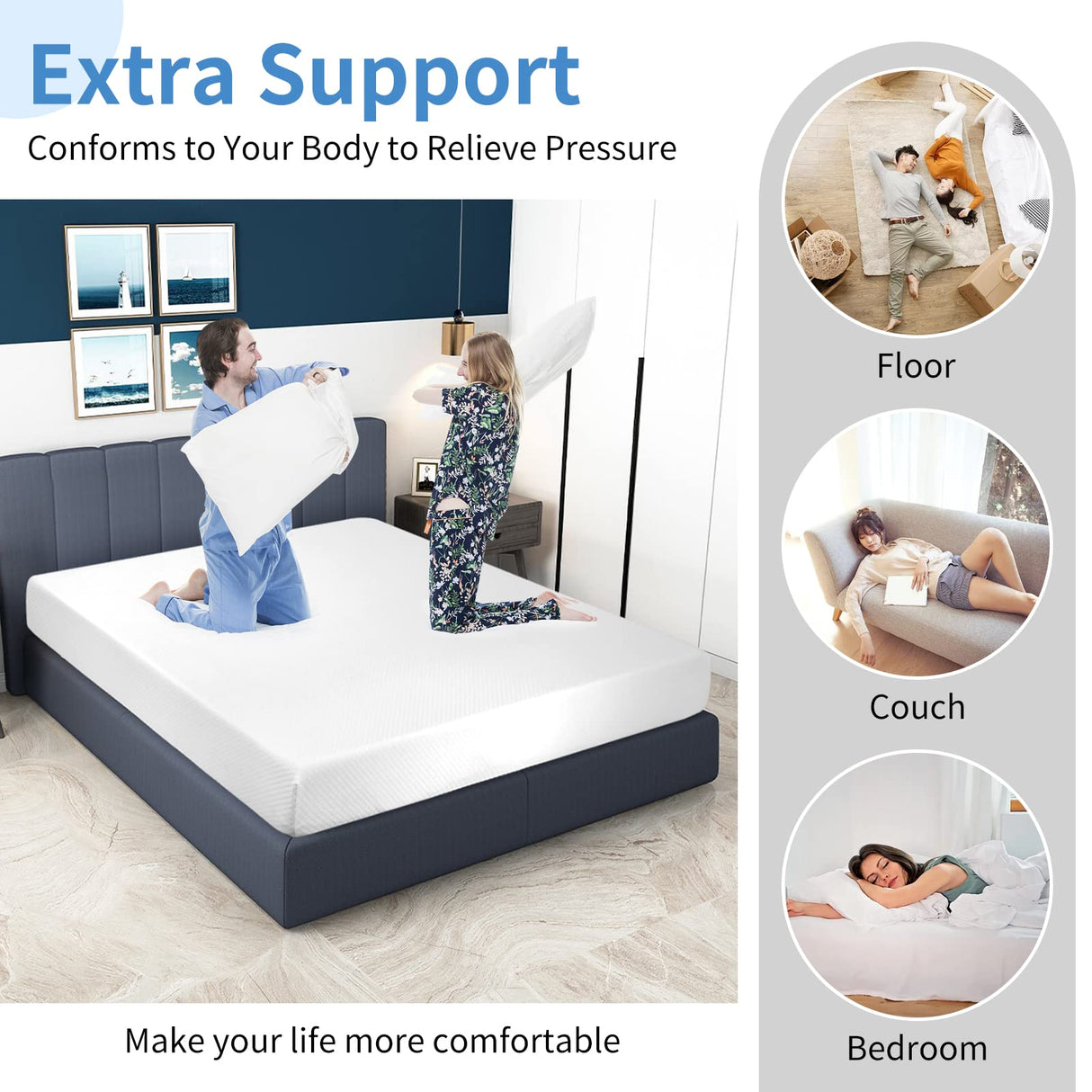 CL.HPAHKL Gel Memory Foam Mattress 14 inch Twin Size Mattress with Removable Soft Cover Medium Firm Mattresses CertiPUR-US Certified/Bed-in-a-Box for Cool Sleep Relieving Pressure Relief CL.HPAHKL