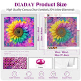 DIADAY Rainbow Sunflower Diamond Art Kits for Adults, 5D Flowers Diamond Painting Kits for Adults, Full Drill Diamond Art, DIY Gem Craft Arts Home Wall Decor Gift 12 x 12 Inches DIADAY