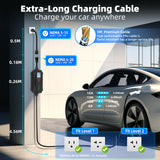 Portable EV Charger Level 1 Level 2, 16Amp 110V/240V, Electric Vehicle Charger with 17Ft Cable,NEMA 6-20 Plug & NEMA 5-15 Adapter,Compatible with SAE J1772 EVs and Tesla(Adapter Required) SubSun