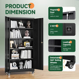 Letaya Metal Garage Storage Cabinets with Lock Door and Adjustable Shelves, Steel Tool Cabinets for Home,Office,Warehouse Organisieren (Black, 75" H) Letaya