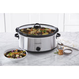 Crock-Pot 7 Quart Oval Manual Slow Cooker, Stainless Steel (SCV700-S-BR), Versatile Cookware for Large Families or Entertaining Crock-Pot