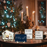 Bucherry Christmas Christian Jesus Nativity Tiered Tray Decor Farmhouse Angels Mangers Jesus' Birth Wooden Christian Decor for Home Table Mantel Bucherry