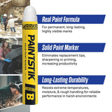 Markal 12-Pack White Paint Markers - Permanent, Waterproof & UV Resistant for Metal, Wood, Tires - Home & Industrial Use, Fade-Resistant, Made in USA - Works on Oily, Icy, Wet, Dry & Cold Surfaces Markal