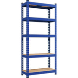 Yaheetech Storage Shelves 5 Tier Garage Shelving Heavy Duty Garage Shelves Adjustable Metal Shelving Unit Utility Rack Industrial Shelving for Warehouse Pantry Closet, 27.5" W x 12" D x 60" H, Blue Yaheetech