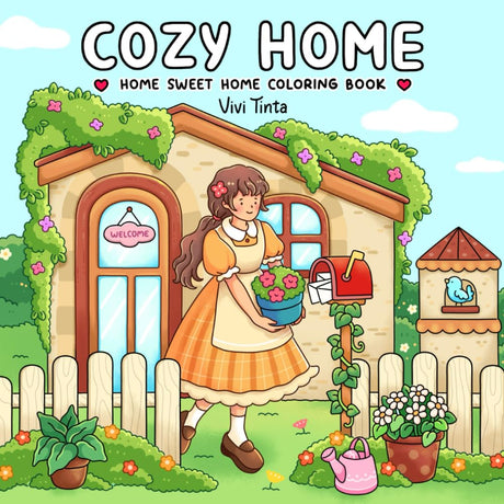 Home Sweet Home: Coloring Book for Adults & Teens Featuring Charming Cottages, Beach Bungalows and Hygge Corners (Girl Theme Coloring Book) Vivi Tinta