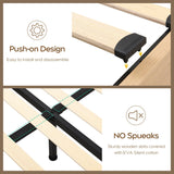 Brafab Natural Rattan King Size Bed Frame with Wooden Headboard and 4 Storage Drawers, Boho Natural Wood Bedframe Cane Oak Metal Platform Beds with Strong Wooden Slat, Noise Free, No Box Spring Needed Brafab