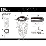 Ikee Design 5 Tiers Easy Assemble Wood Rotating Jewelry Display Tower with 42 Removable Hooks,Spinning Earring Card Storage Display Stand for Store, Showcase, Tradeshow and Home,Brown Color Ikee Design