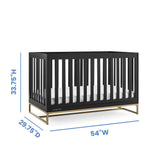 Delta Children Jade 4-in-1 Convertible Crib - Greenguard Gold Certified, Ebony/Bronze Delta Children