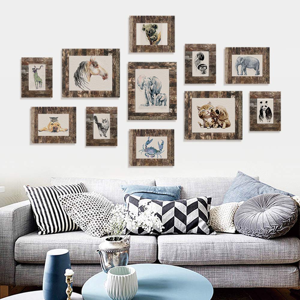 Eosglac Rustic 8x10 Wooden Picture Frame, Handmade with Real Birch Bark, Easel Back, Natural Eosglac