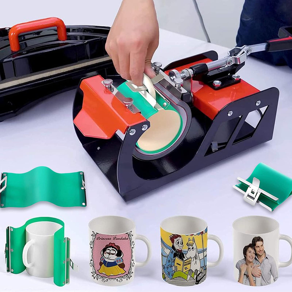 VERSAINSECT icone Sublimation Mug Wrap for Oven, 15 oz and 11 oz Silicone Mug Clamp, Silicone Mug Wrap for Printing Mugs 3D Sublimation Mug Press Heat Transfer Machine CosArt