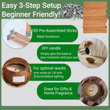 BVMGTT Wood Wicks for Candle Making, 100 Sets Natural Wooden Wicks with 100 Metal Sustainers, 5.1 "x 0.5" x0.02 Thin Crackling Wicks for Soy Wax & Coconut Wax, Perfect for DIY, Home Decor, Gifts BVMGTT