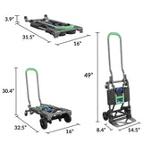 COSCO Shifter Multi-Position Folding Hand Truck and Cart, 300 lb. Weight Capacity, Green, 12222PBG1E Cosco