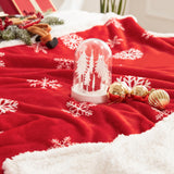 Touchat Red Sherpa Christmas Throw Blanket, Fuzzy Fluffy Soft Cozy Blanket, Fleece Flannel Plush Microfiber Blanket for Couch Bed Sofa (50" X 60",Red Snowflake) Touchat