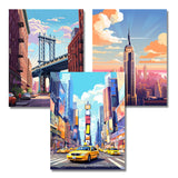 Neopalette Diamond Painting Kits for Adults, Art and Craft, Full Drill Diamond Painting Abstract and Ornaments, DIY 5D Diamond Art Craft (New York) Neopalette