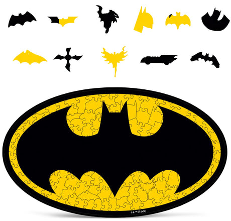 Crafthub DC Wooden Puzzles for Adults – A3 Size with 162 Pieces Wood Puzzles – Batman Logo – Jigsaw Puzzles with Unique Shapes – 8.7" x 15.3" CRAFTHUB