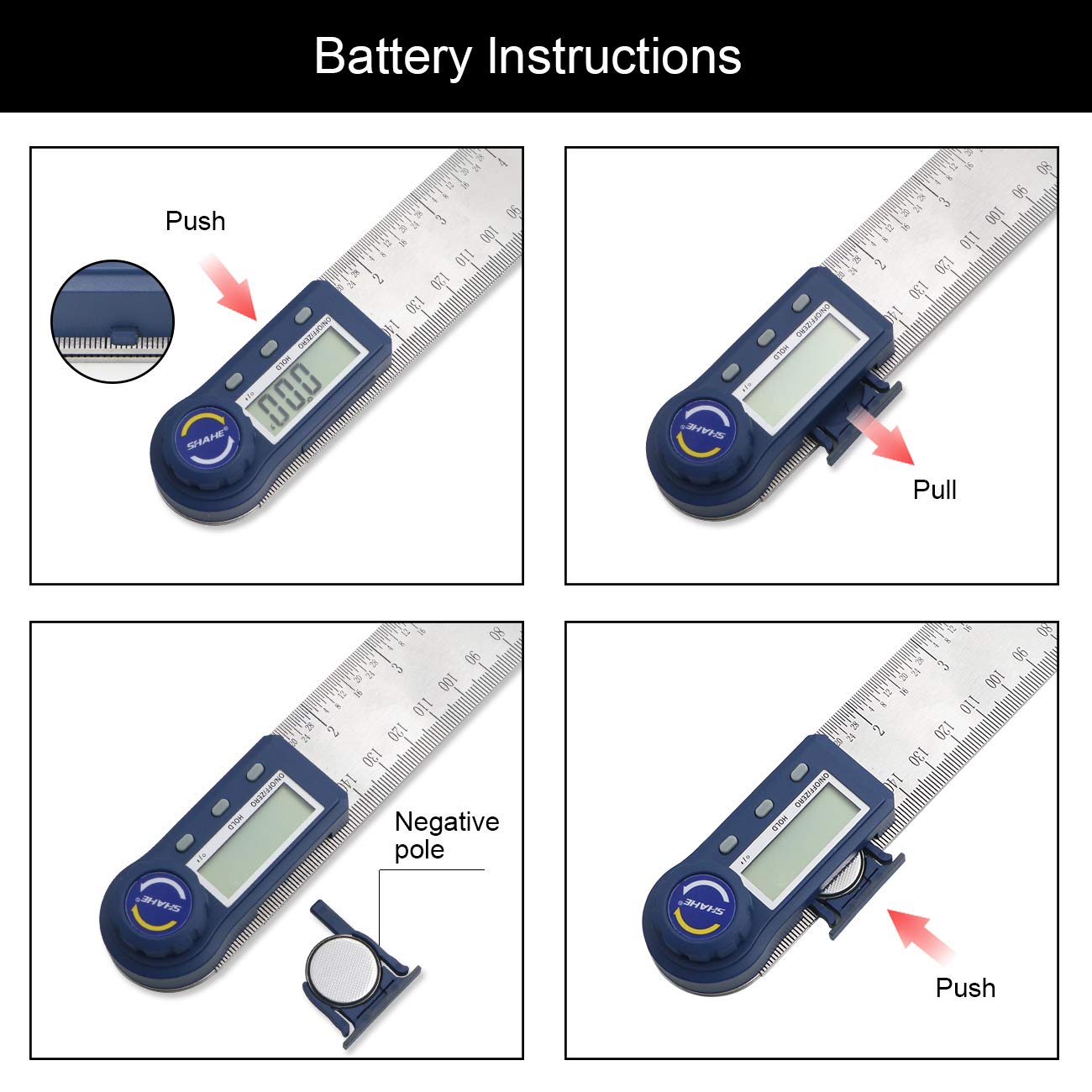 Digital Angle Finder,2 in 1 Digital Protractor, 7 inch / 200mm Stainless Steel Digital Angle Ruler with Zeroing and Locking Function - WoodArtSupply