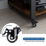 Natwind 2 Tier Laser Printer Stand,19.7''x19.7''x12.6'' Large Printer Table Copier Stand Under Desk,Heavy Duty Rolling Cart with Paper Storage Shelf,Printer Holder on Wheels for Home Office (Retro) Natwind