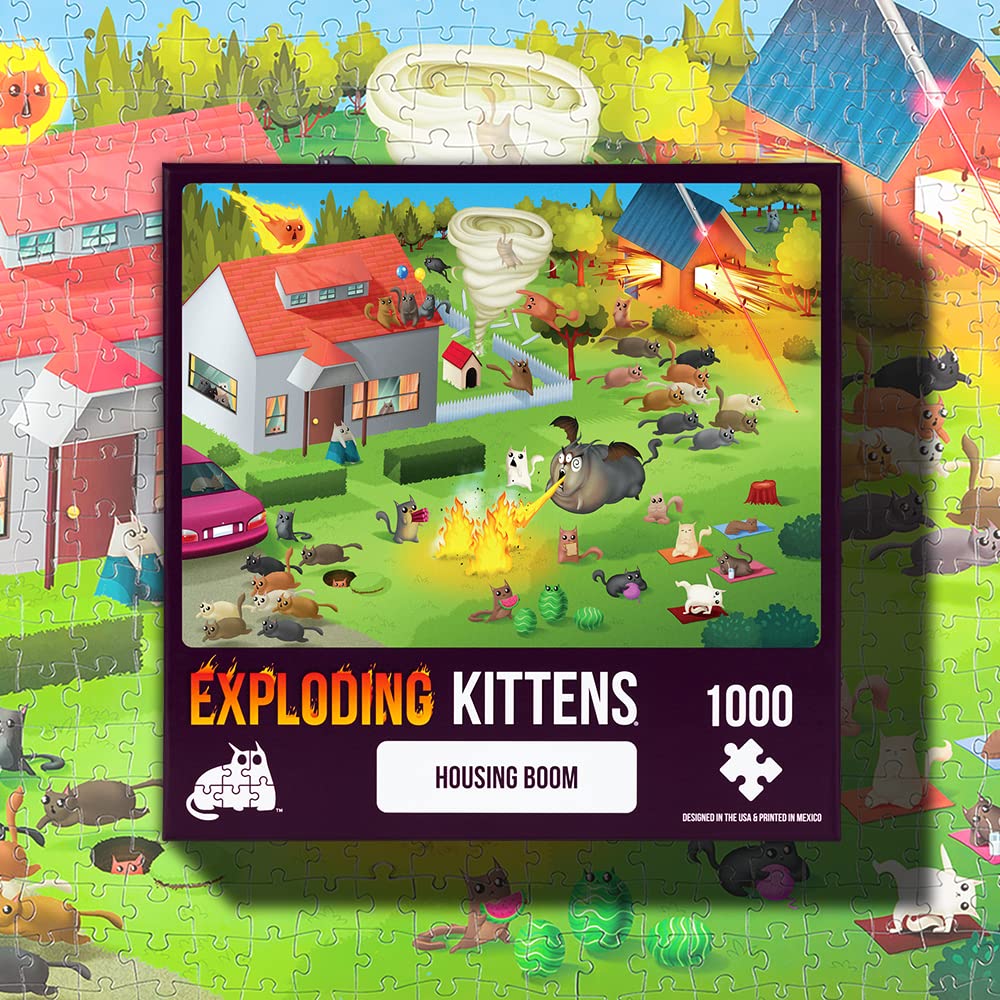 Housing Bloom Jigsaw Puzzle by Exploding Kittens - 1000 Pieces Jigsaw Puzzle for Adults, Teens, and Kids - Cat Puzzle, Funny Puzzle, Art Puzzle Exploding Kittens LLC