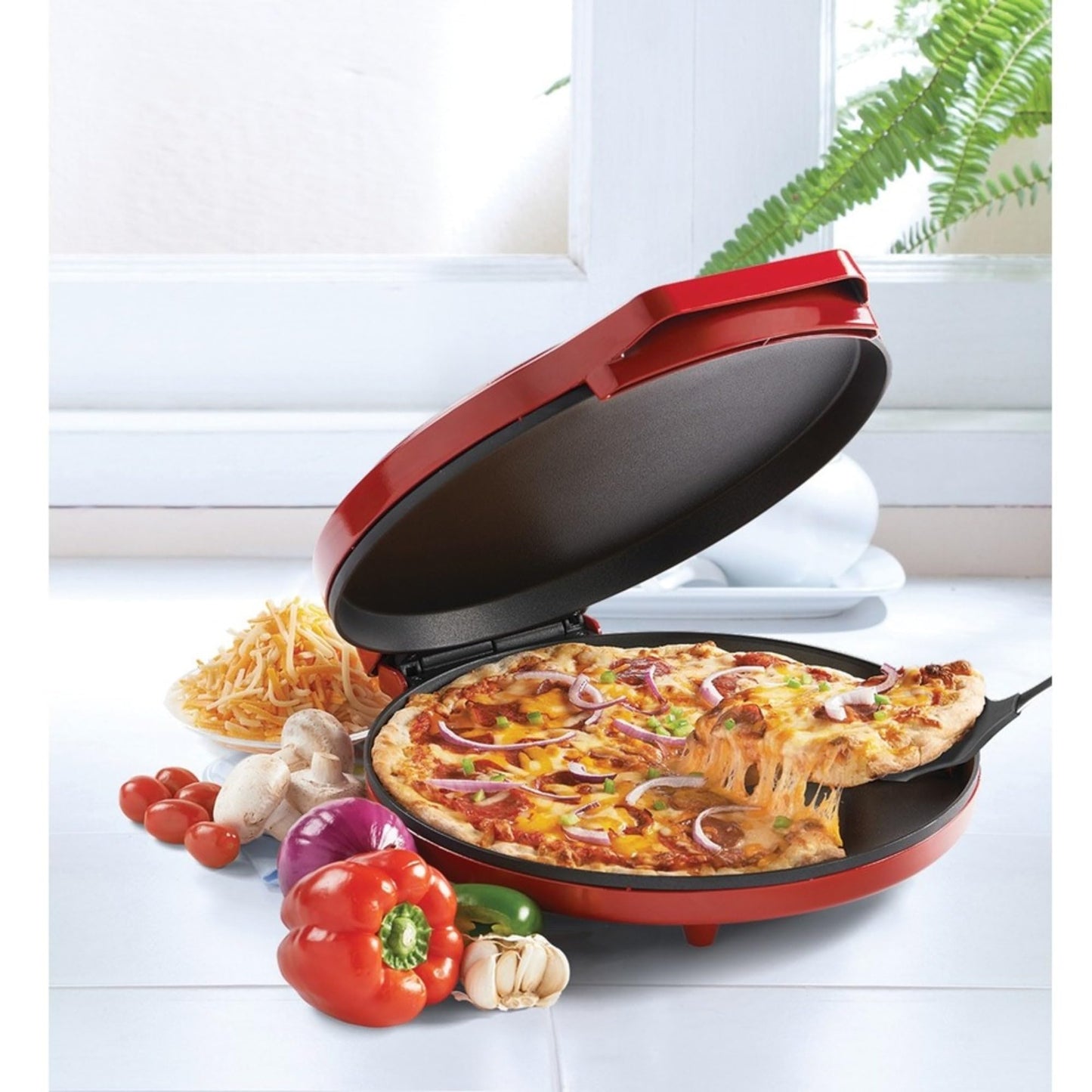 Betty Crocker Countertop Pizza Maker, 1440-Watt Pizza Maker Machine for Home, BC-2958CR