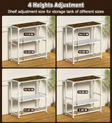 AnBaiMei 20-30 Gallon Aquarium Stand, Fish Tank Stand with Adjustable 3-Tier Storage Shelf, Heavy Duty Reptile Breeder Turtle Tank Terrarium Rack Table for Home Office, 30" L x 12" W x 32.2" H, White AnBaiMei
