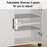 IRONCK White Rolling Kitchen Island with Drop Leaf, Storage Cabinet, and Spice Rack IRONCK