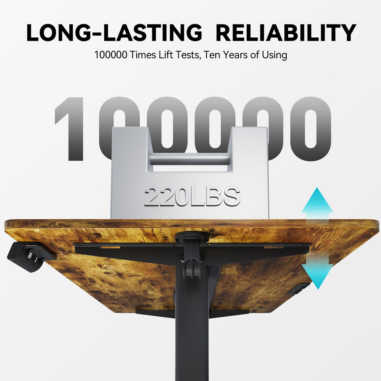 Gamork Electric Standing Desk Adjustable Height Stand Up Desk Ergonomic Sit Stand Desk for for Work Office Home Computer Desk Workstation (Rustic Brown C65, 48 * 24) Gamork